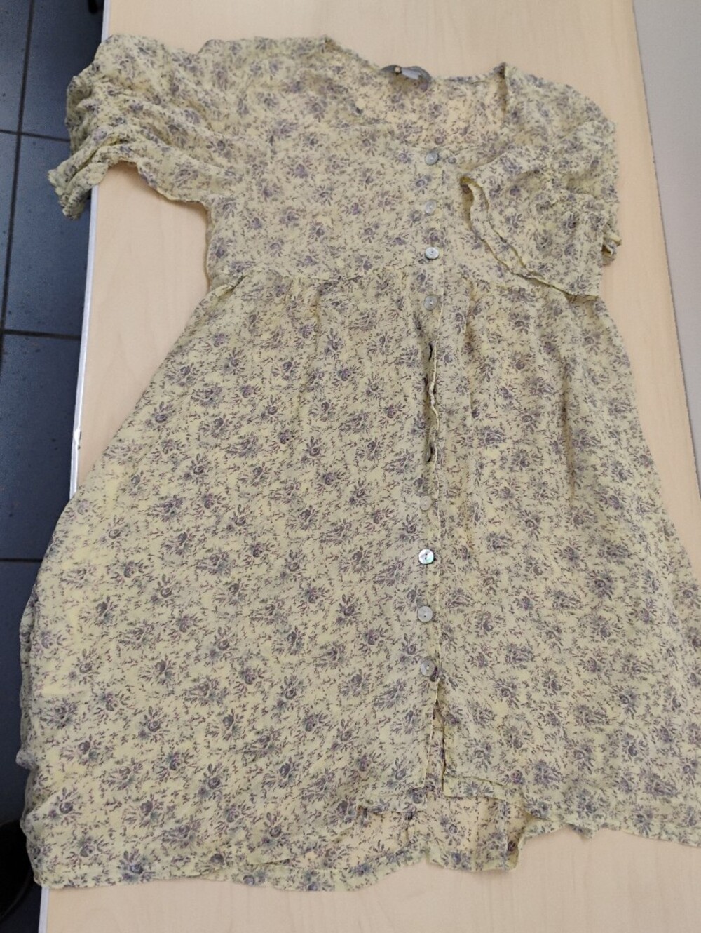 April Cornell Yellow Floral Button-Front Dress